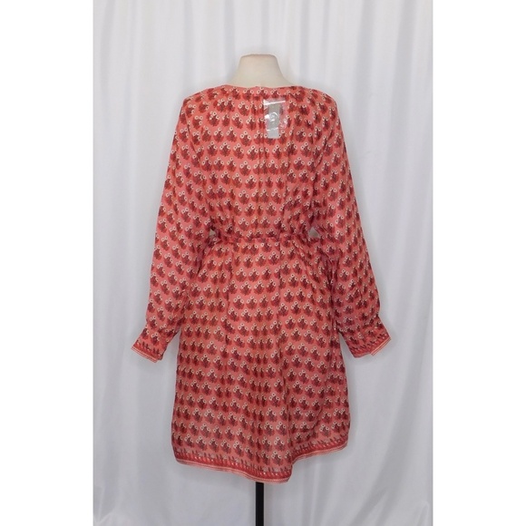 NWT!! J. CREW Cabana Mini Dress Block Print Ramie Coral Multi Cover Up Size 2X - Picture 10 of 16
